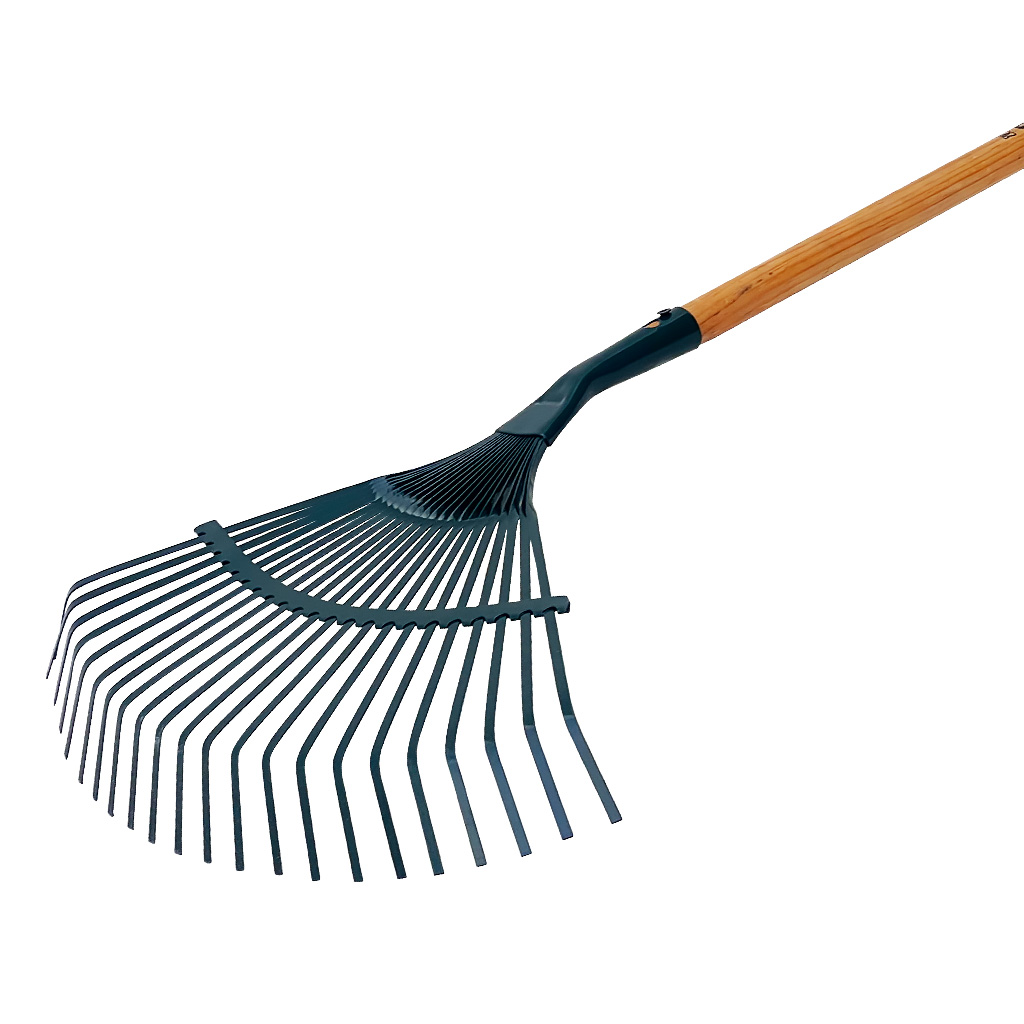 Escoba para jardín 22 dientes económica c / mgo - Cuervo