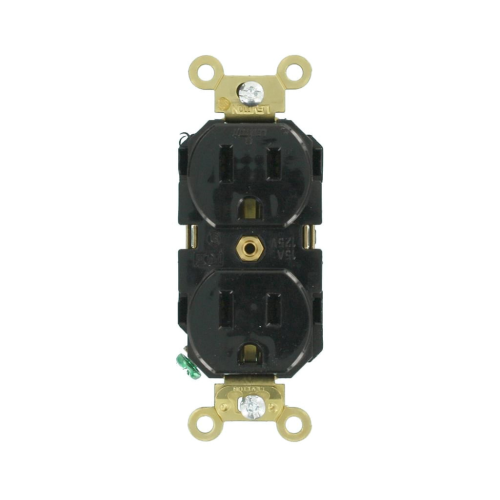 Contacto dúplex 2P 3H 15A 125V negro (Leviton)