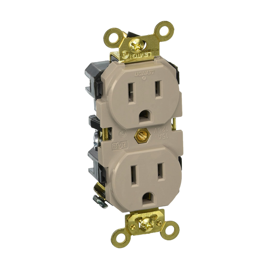 Contacto dúplex 2P 3H 15A 125V marfil (Leviton)