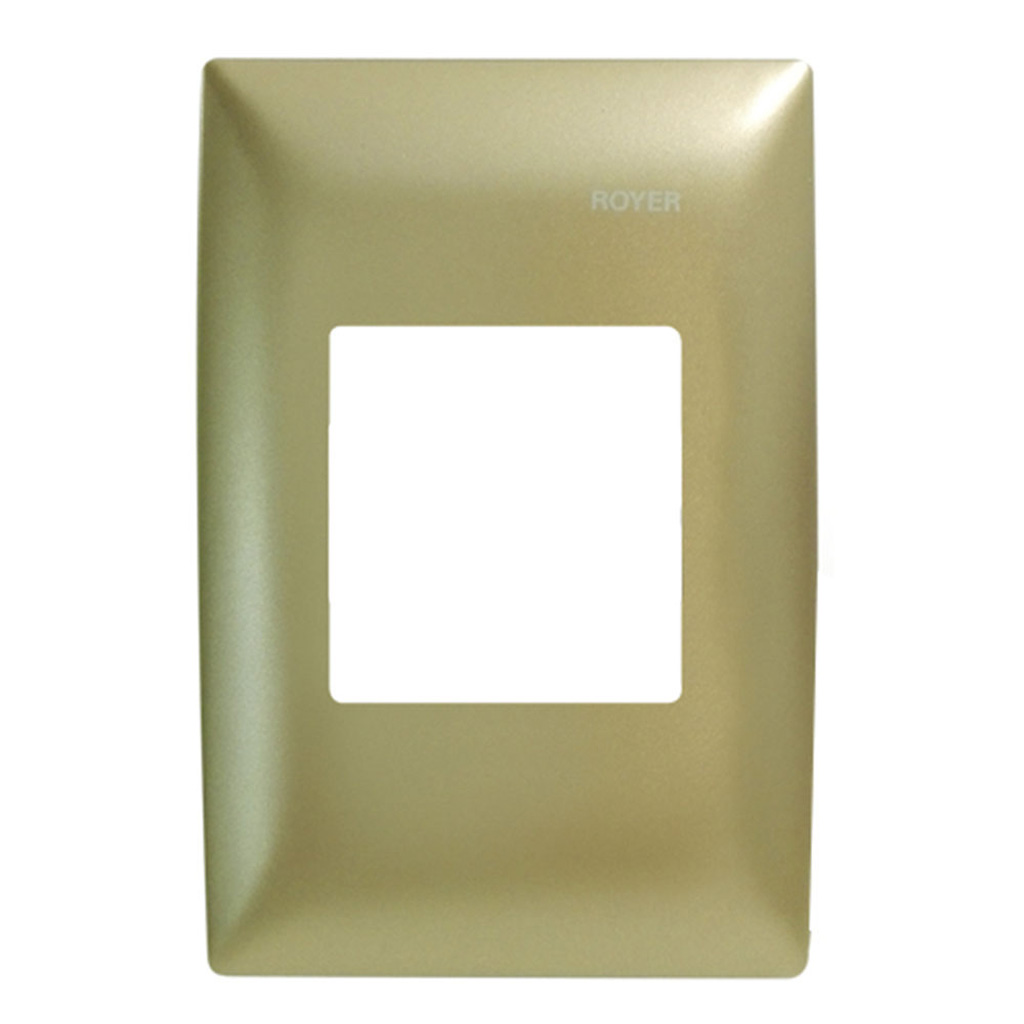 Placa decorativa 2 módulos juntos para timbre color champagne (Royer 100)