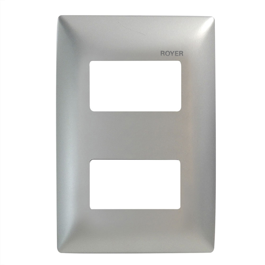 Placa 2 ventana Royer 100 plata (Royer 100)