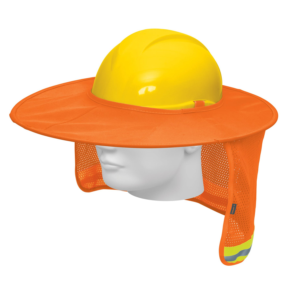 Protector solar plegable para casco, naranja con reflejante (Truper)