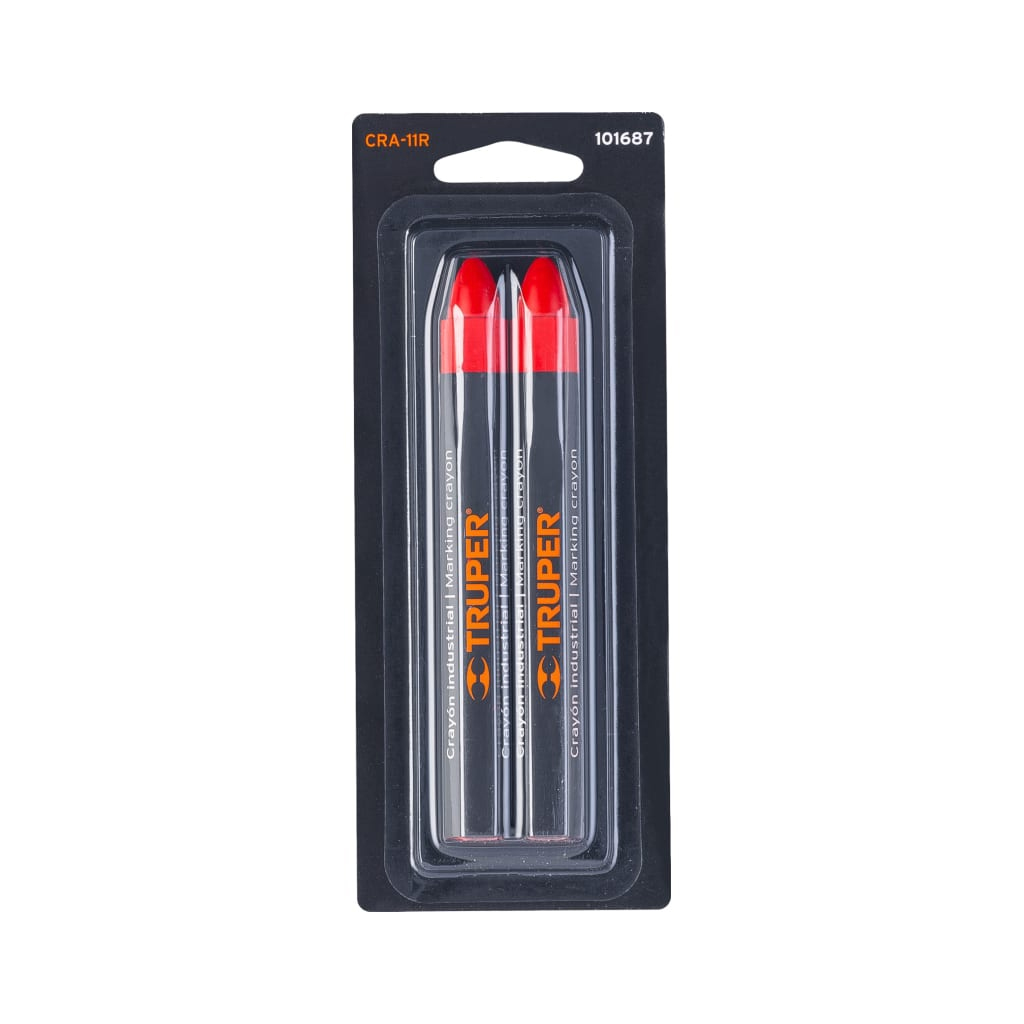 Crayones industriales rojos de 12 cm, 2 pzas.