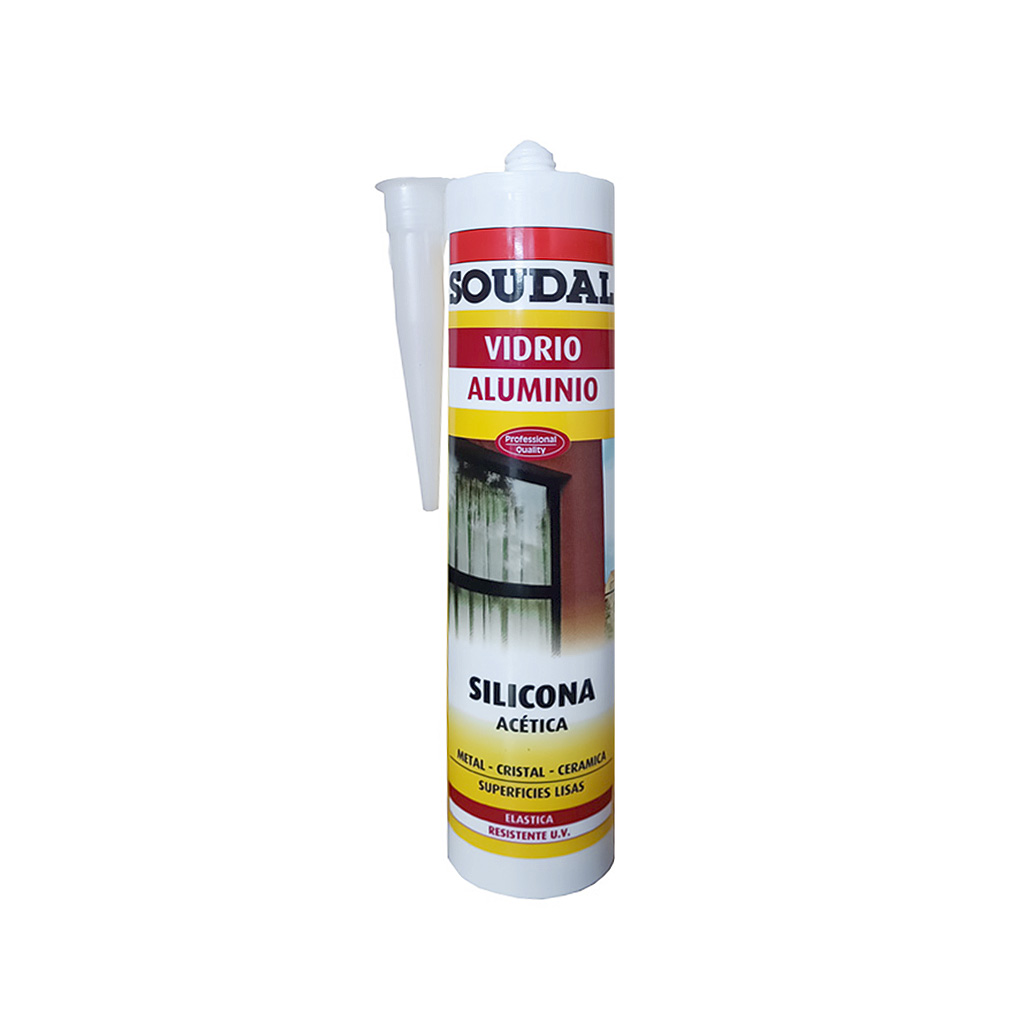 Silicón vidrio-aluminio transparente 300 ml (Soudal)