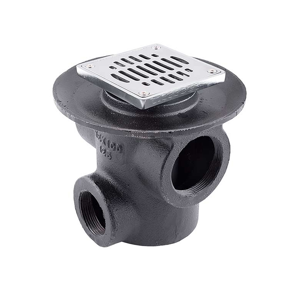 Coladera tres bocas con rejilla cuadrada (Urrea)