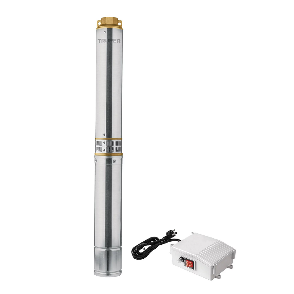 Bomba sumergible para pozo profundo 1-1/2 HP agua limpia (Truper)