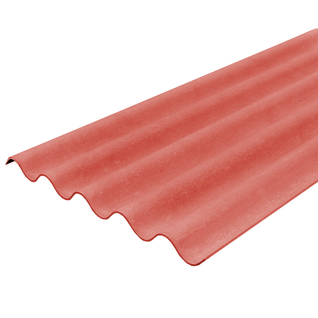 Lámina de fibrocemento P7 6 ondas roja 0.995 m x 2.44 m (Eureka)
