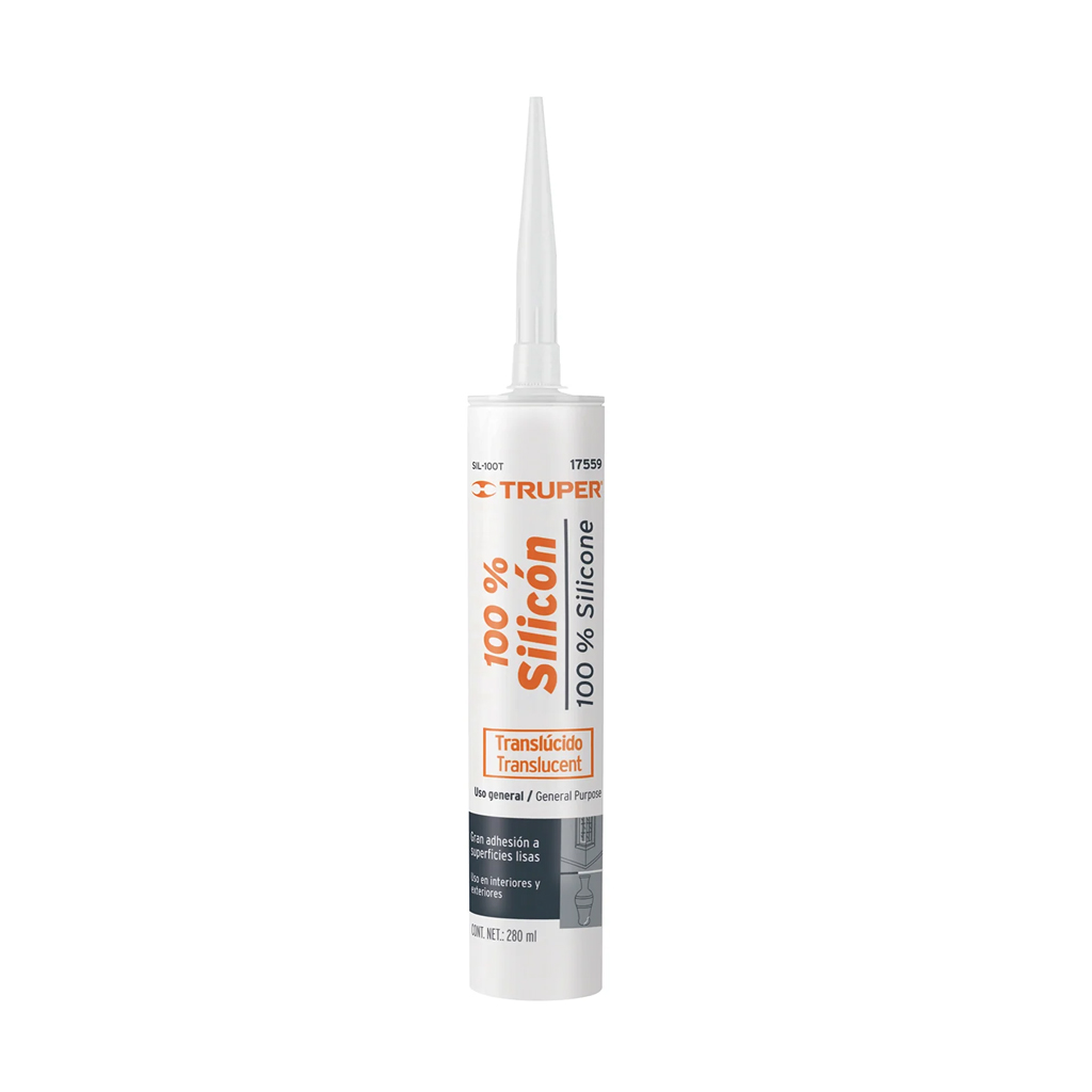 Sellador transparente 100% silicón 280 ml