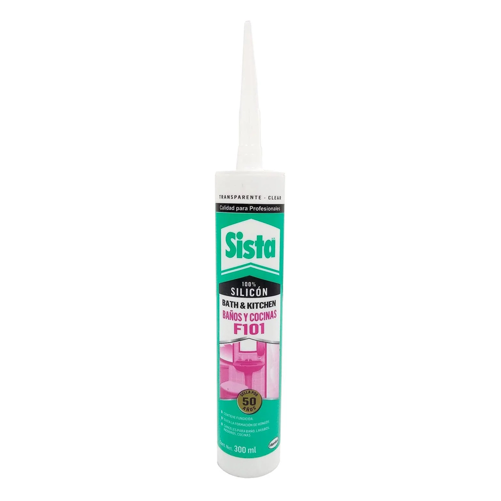 Silicón Sista DC baño y cocina transparente 300 ml