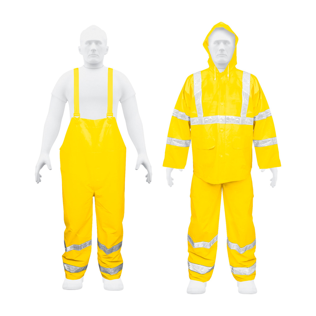 Conjunto impermeable con reflejante amarillo talla M PVC (Truper)