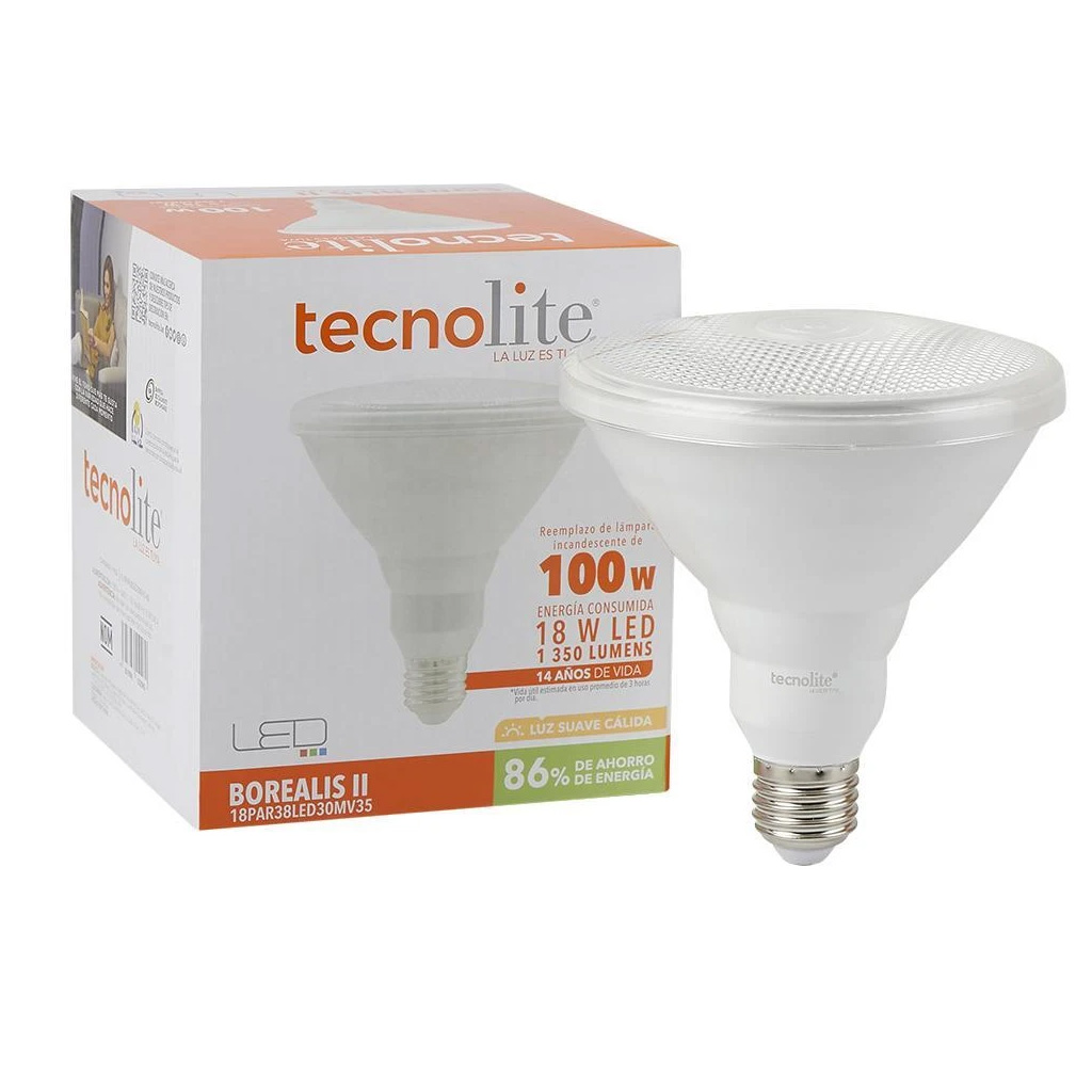 Foco LED PAR38 18 W 3000 K (Tecno)