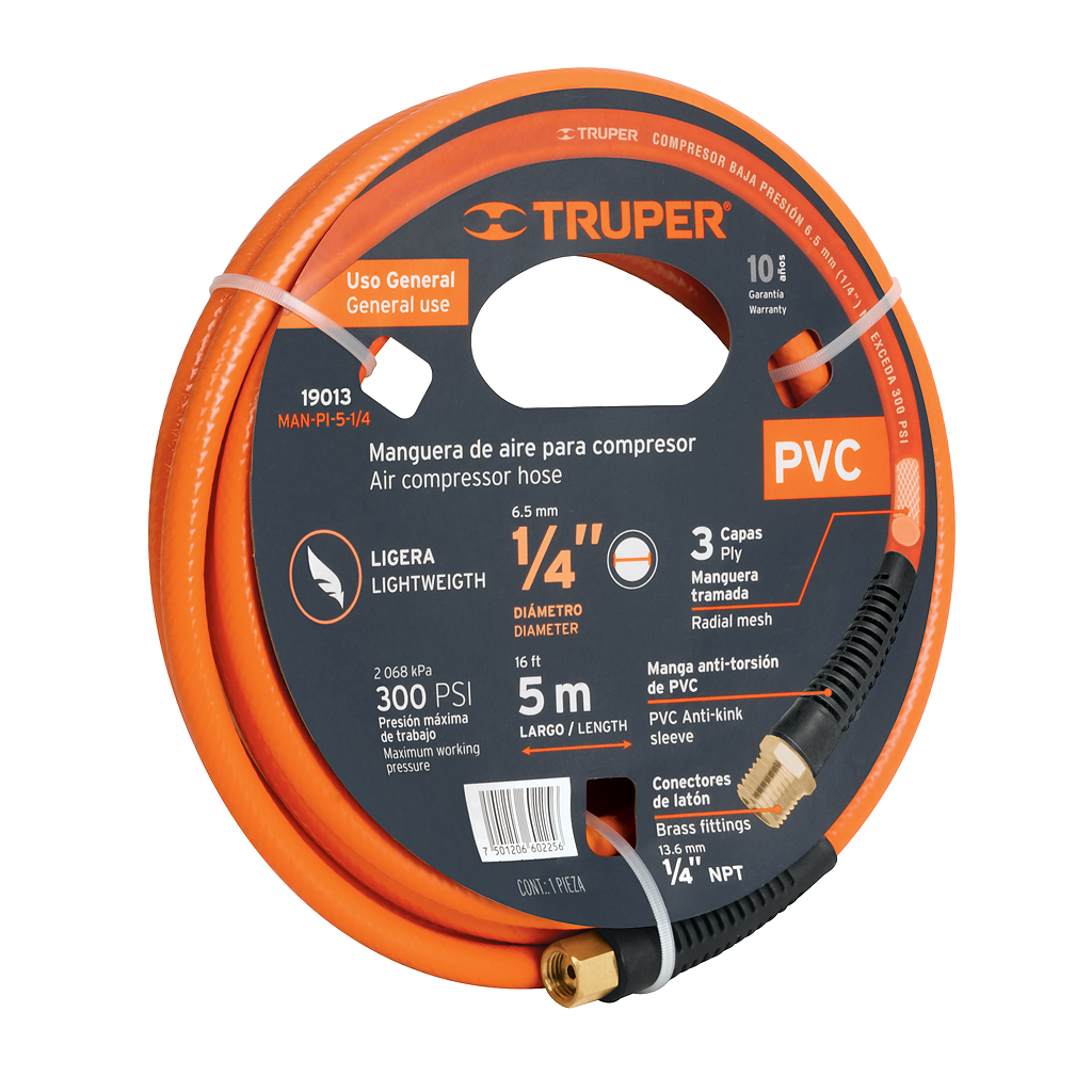 Manguera de PVC para compresor 5 m 1/4