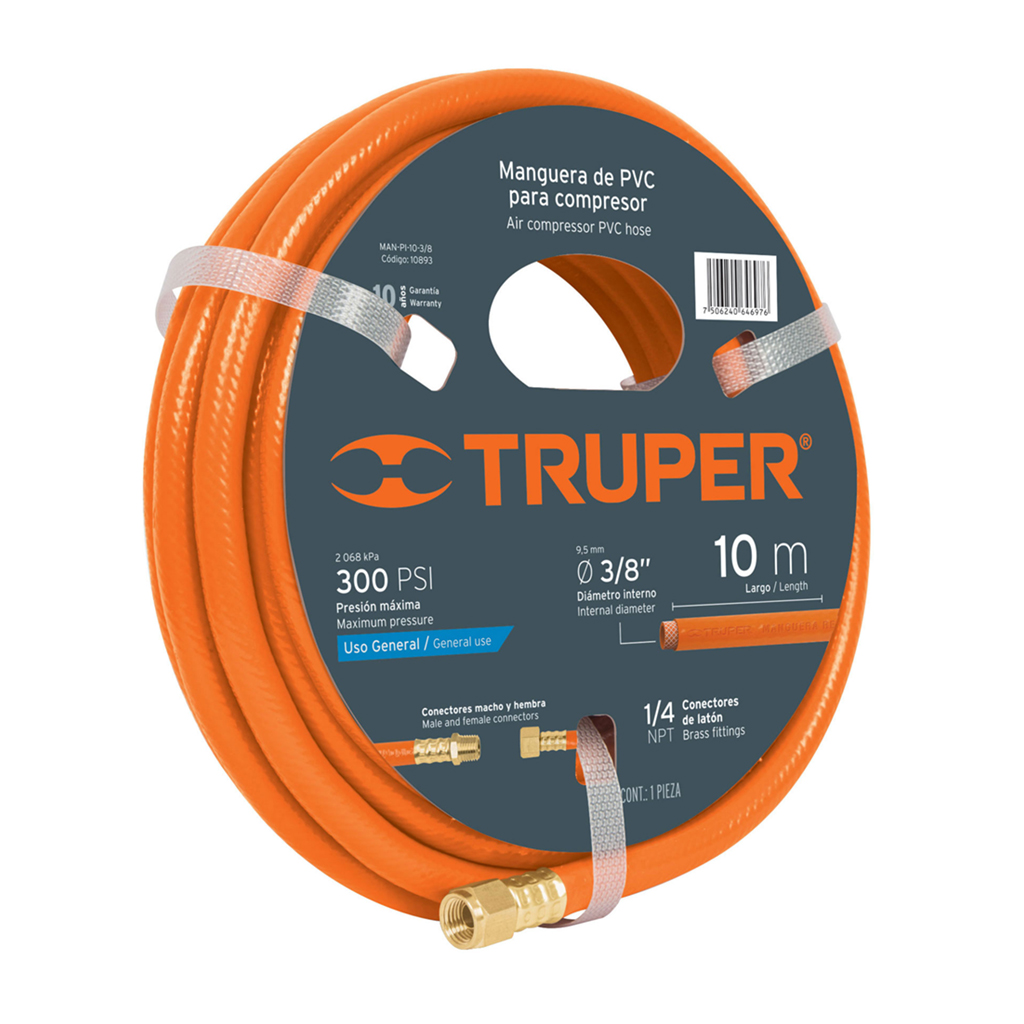 Manguera de PVC para compresor 10 m 1/4