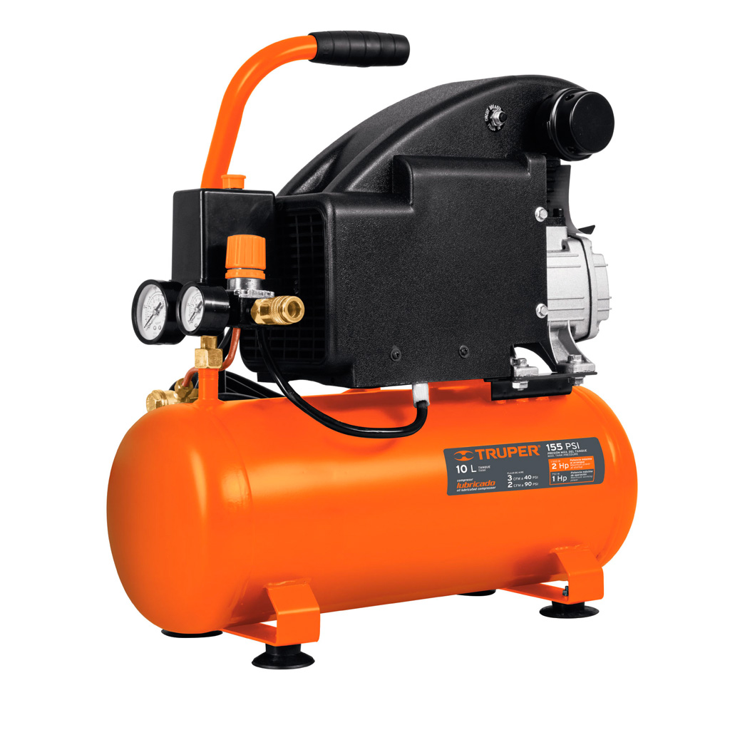 Compresor horizontal 10 L 3-1/2 HP potencia máxima 120 V (Truper)
