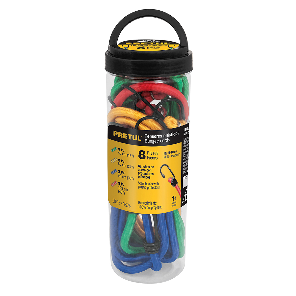 Tensores elásticos set con 8 piezas Pretul