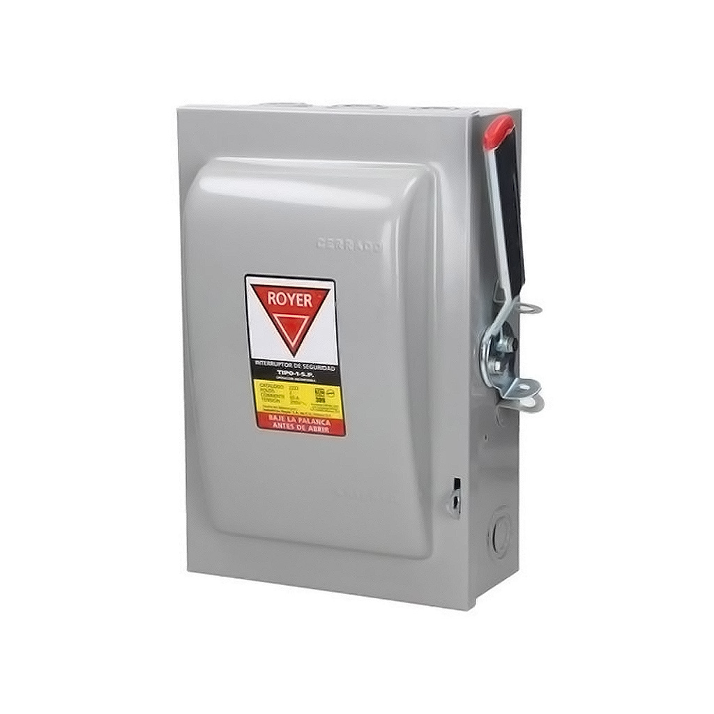 Interruptor de seguridad para cart 2 polos 60 A 250 V