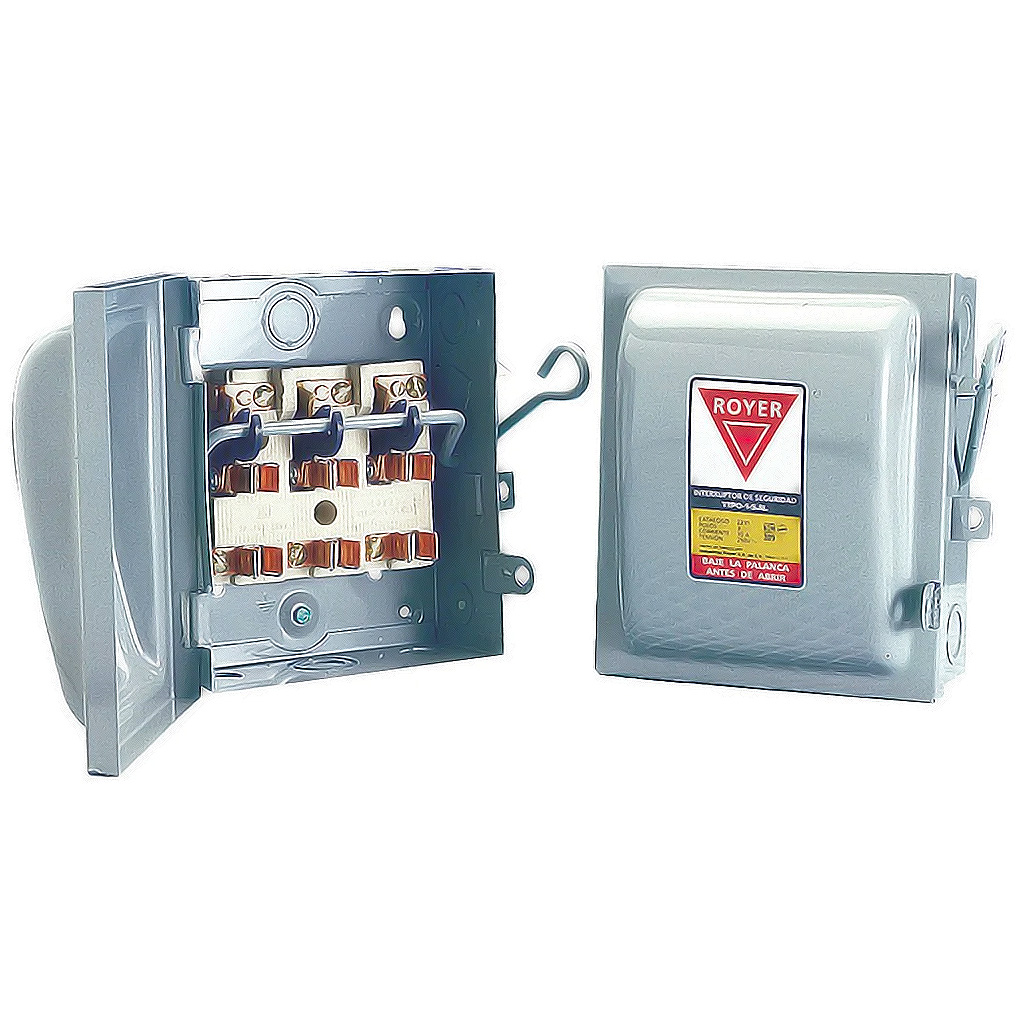 Interruptor de seguridad para cart 3 polos 30 A 250 V