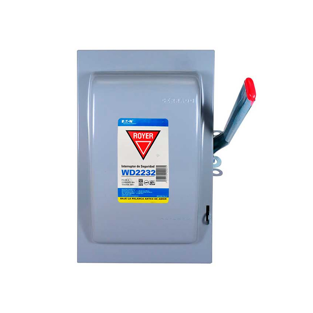 Interruptor de seguridad para cart 3 polos 60 A 250 V