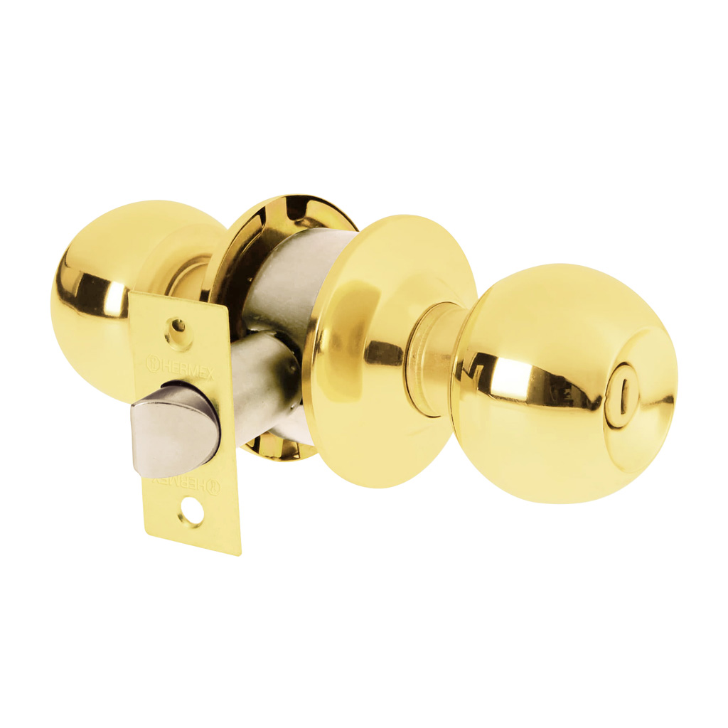 Cerradura pomo, lb, baño, cilíndrica, hermex basic (Hermex)