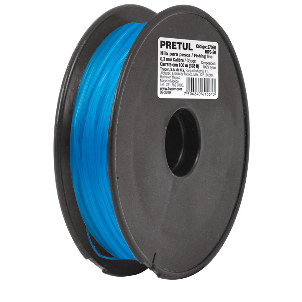 Hilo para pesca, rollo 100 m calibre 1.00 mm azul (Pretul)