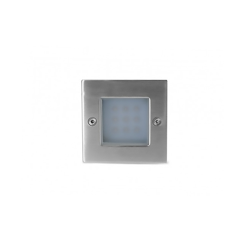 Lámpara empotrable en muro LED 0.9 W acero inoxidable y cristal