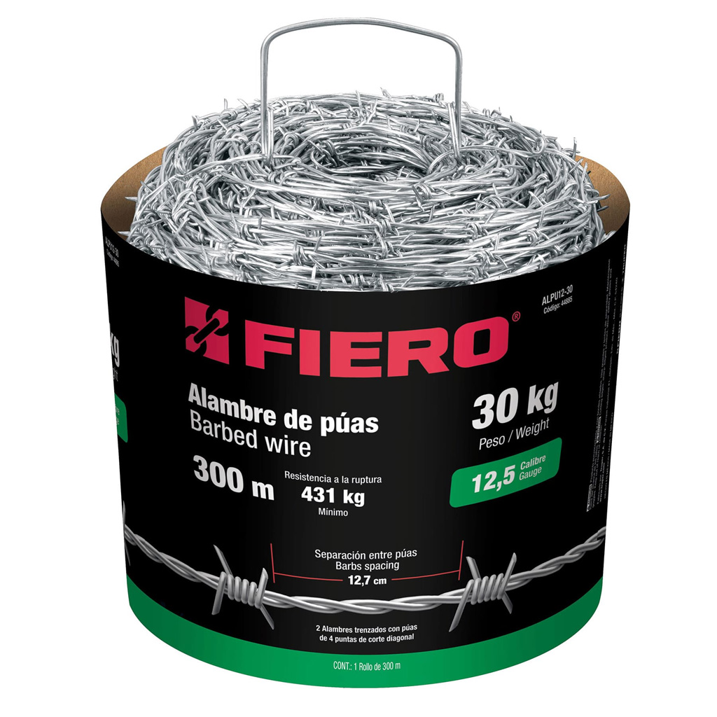 Alambre de púas, calibre 12.5