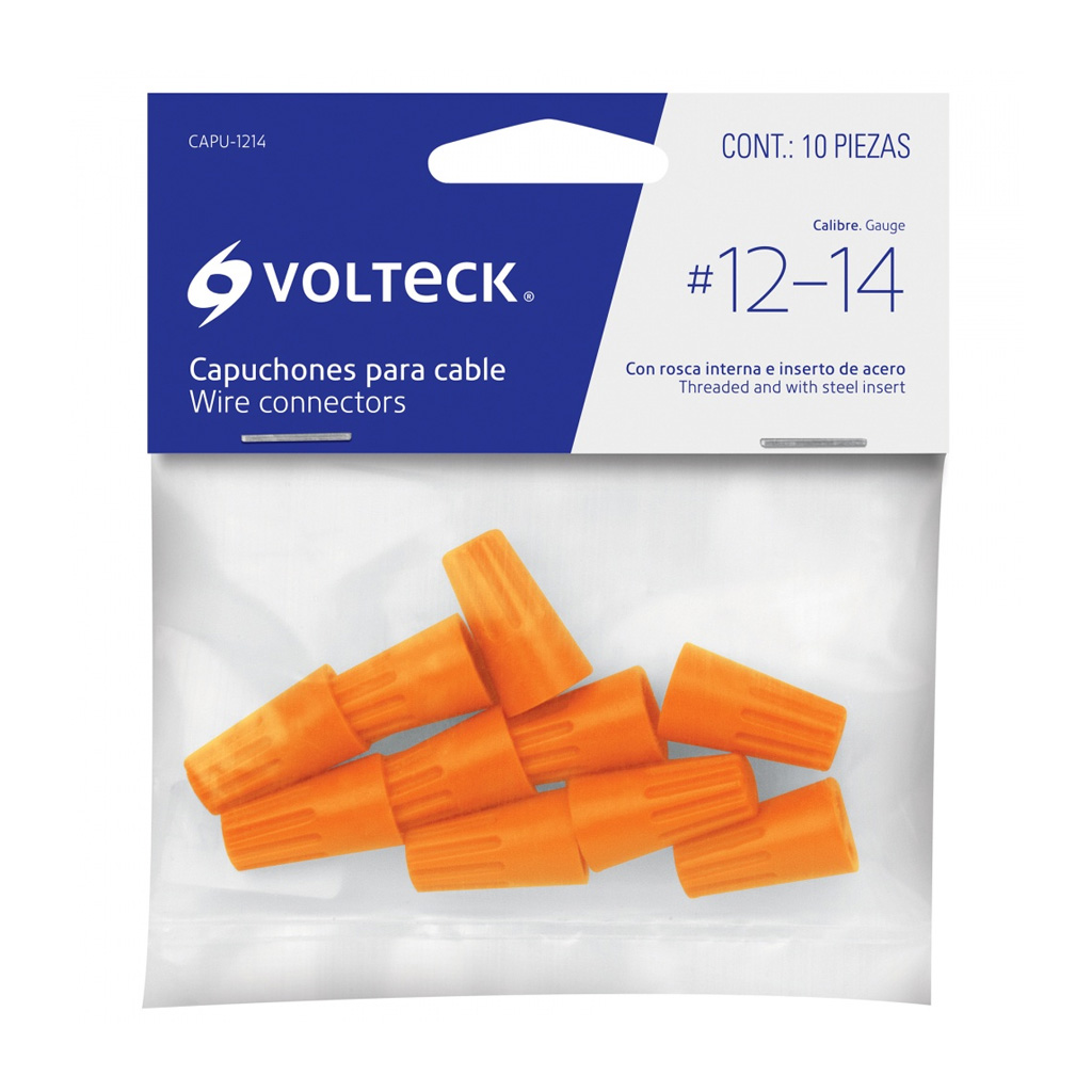 Capuchones para cable calibres 12 a 14 AWG con 10 piezas (Volteck)