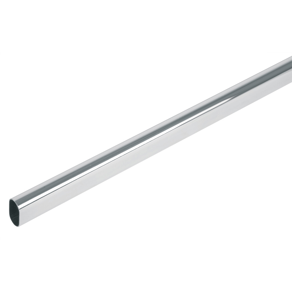 Tubo ovalado cromado para closet