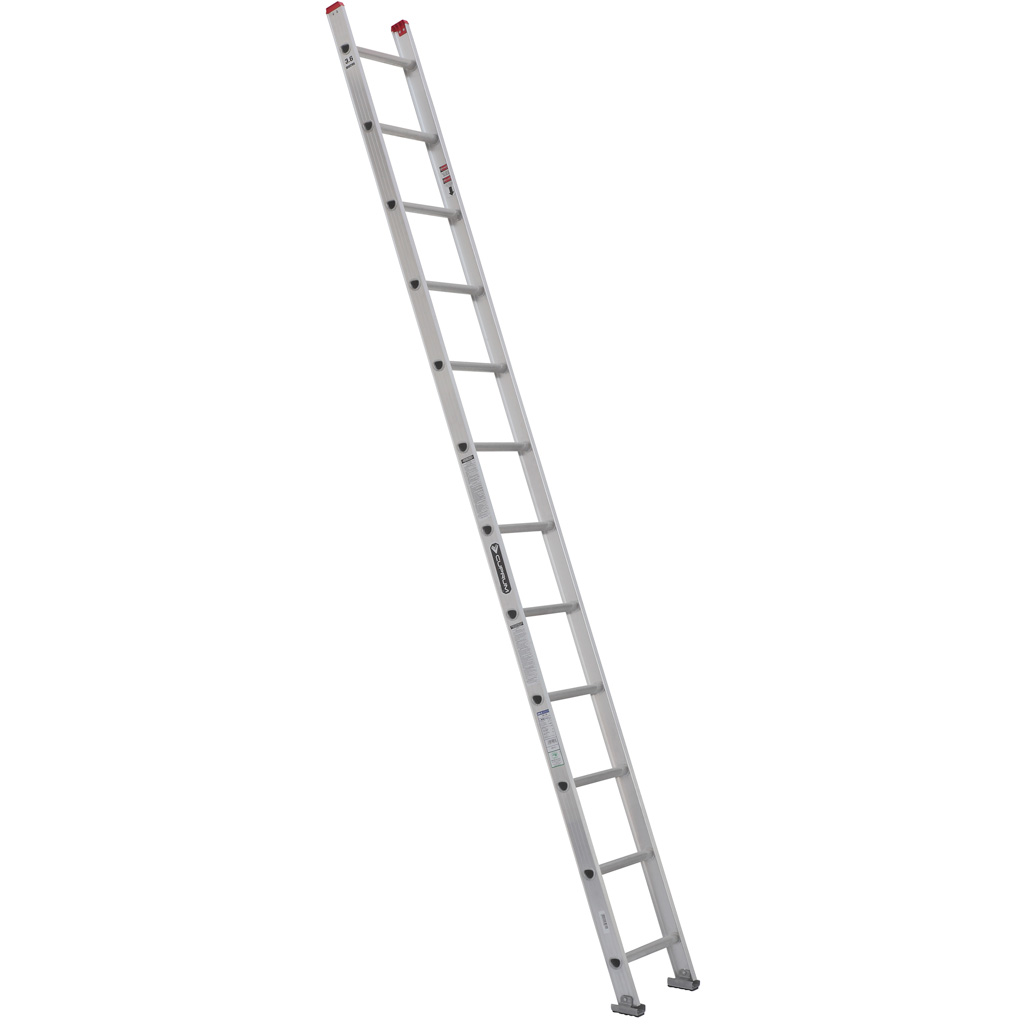 Escalera recta de aluminio - 12 pies, 3.66m - 150 kg Tipo III