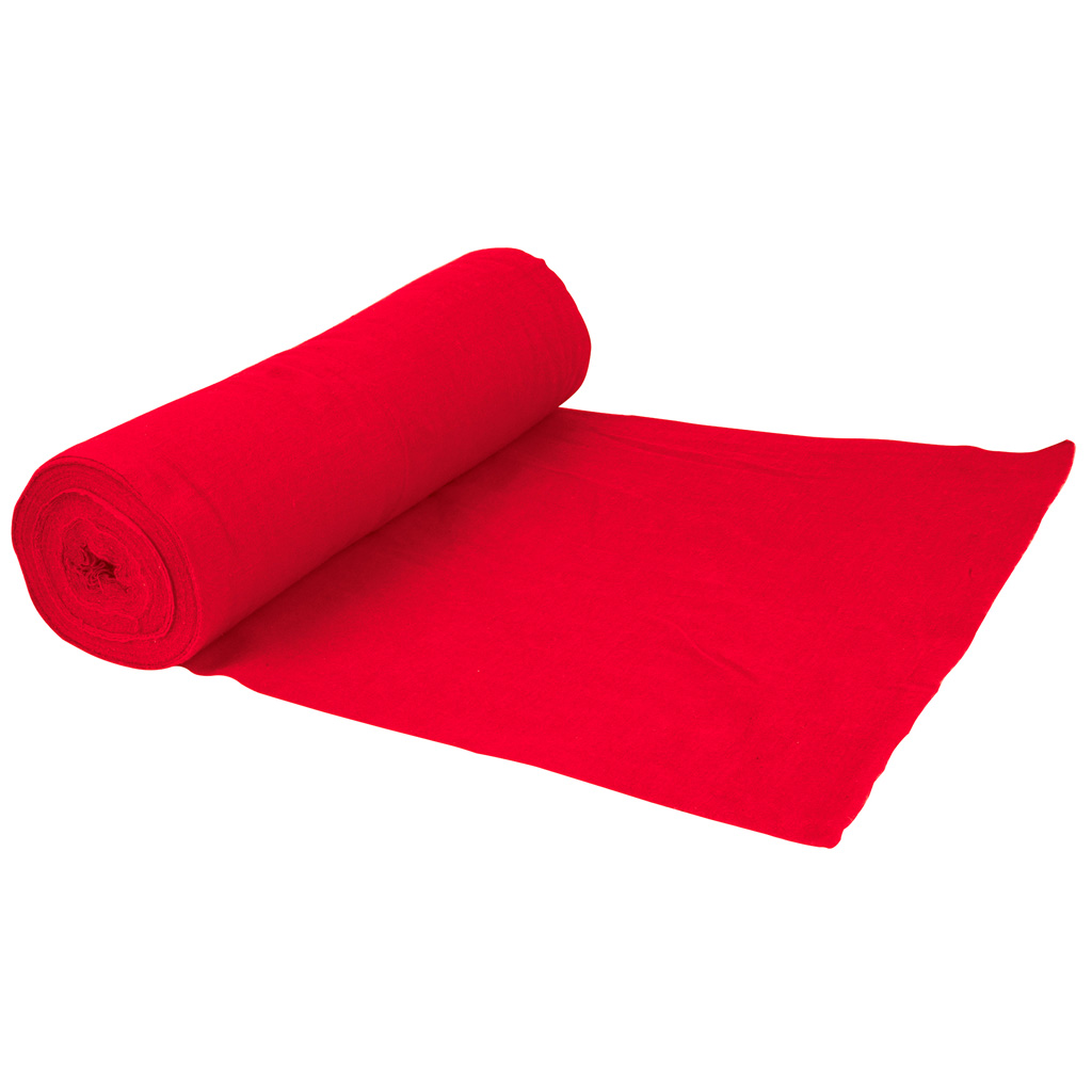 Franela de algodón en rollo 50 m color rojo