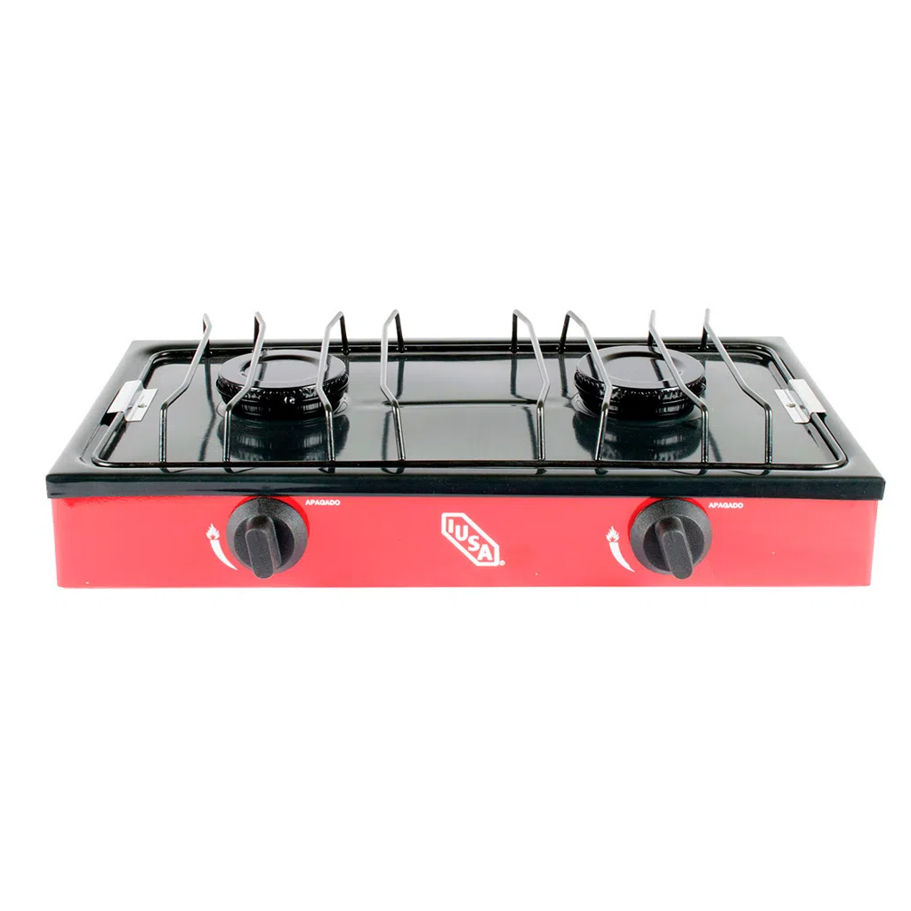Parrilla 2 quemadores iusa roja