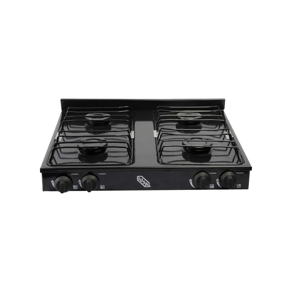 Parrilla de 4 quemadores negra