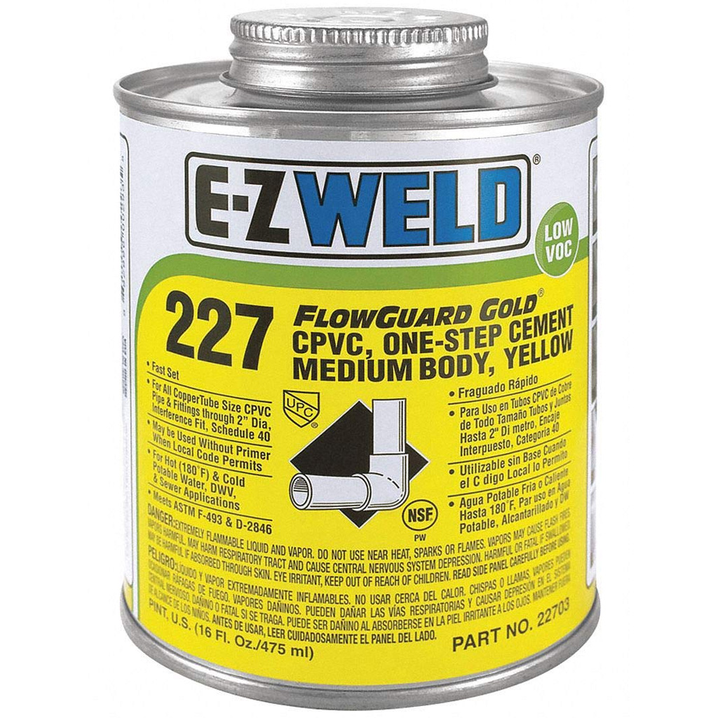 Pegamento amarillo para CPVC 500 ml.