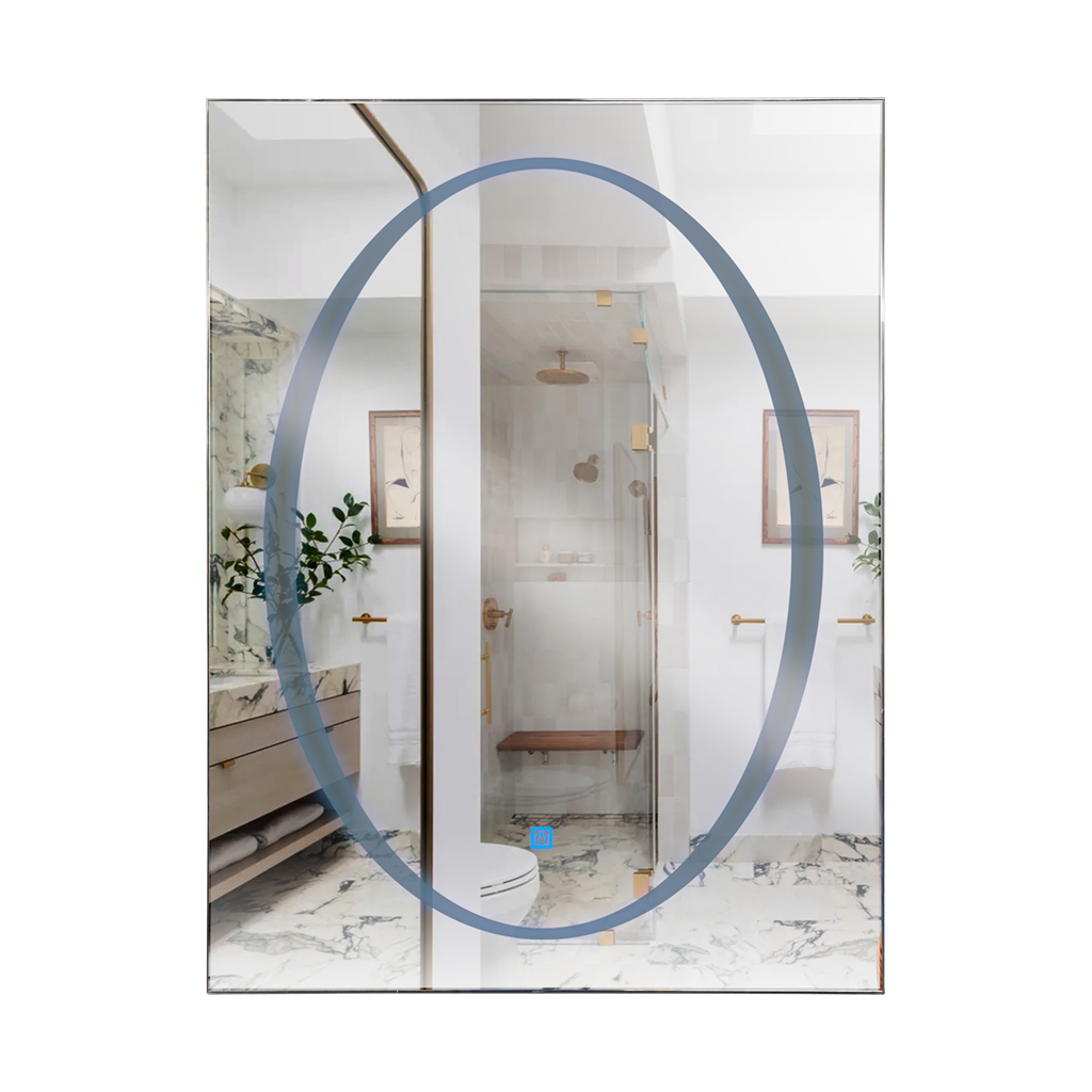 Espejo de baño con luz LED cuadrado 50 x 70 cm (Goodwill)