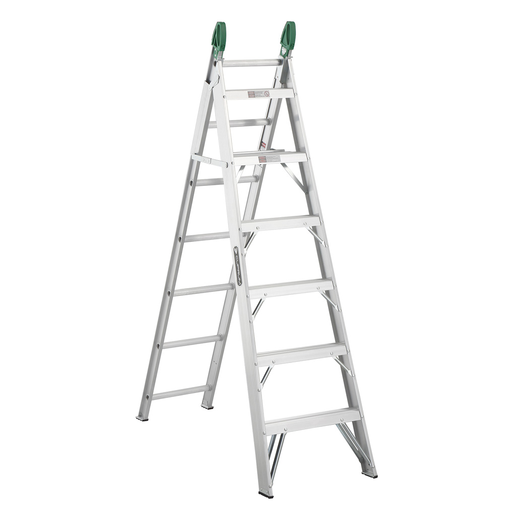 Escalera convertible de aluminio 13 pies 1.83 m - 3.22 m 175 kg Tipo II (Cuprum)