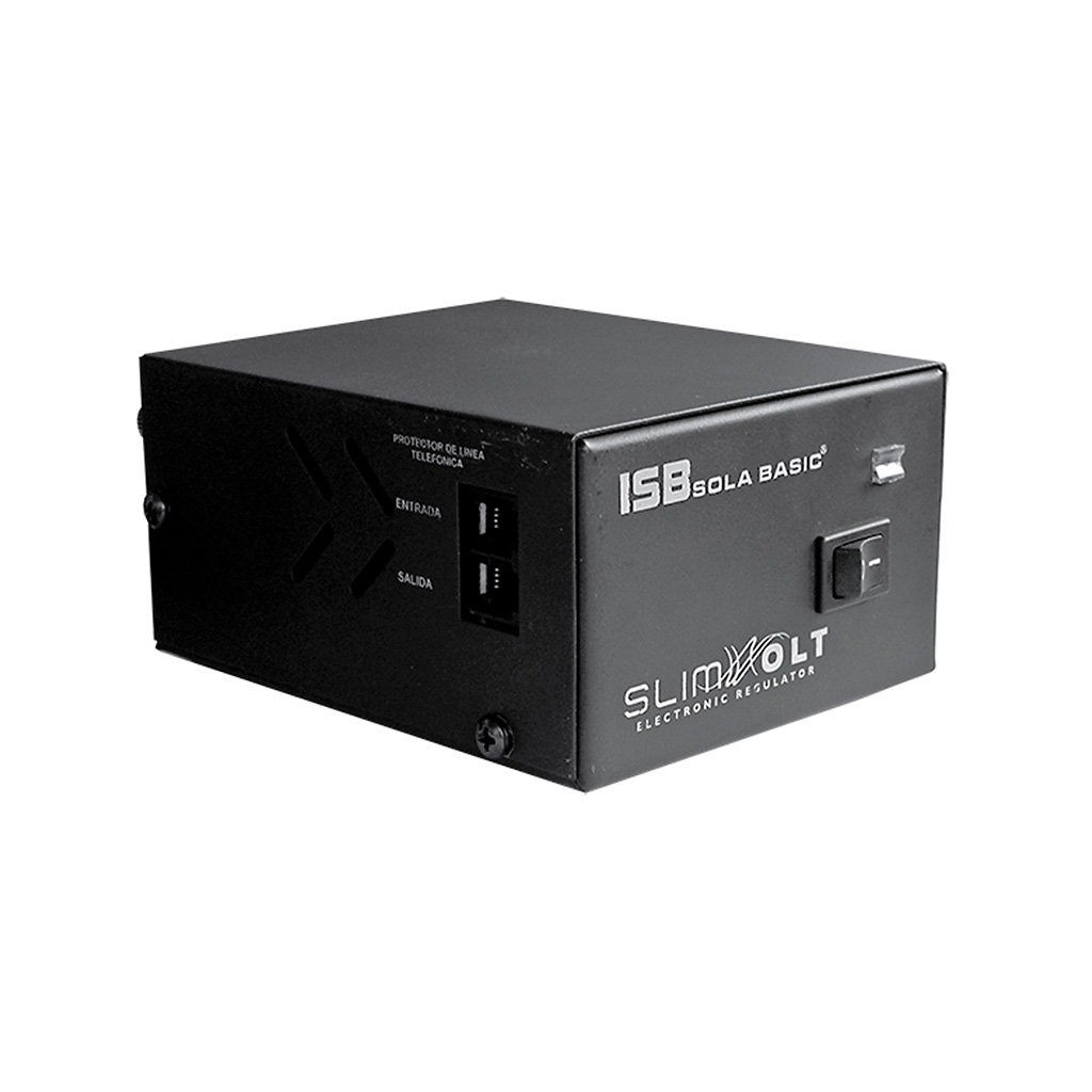 Regulador para 4 contactos con protector de línea telefónica 1300 VA entrada y salida de 127 V negro (Solabasic)
