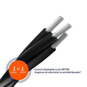 Cable de aluminio (3/0) - xlp-15-100-b, pvc - color negro